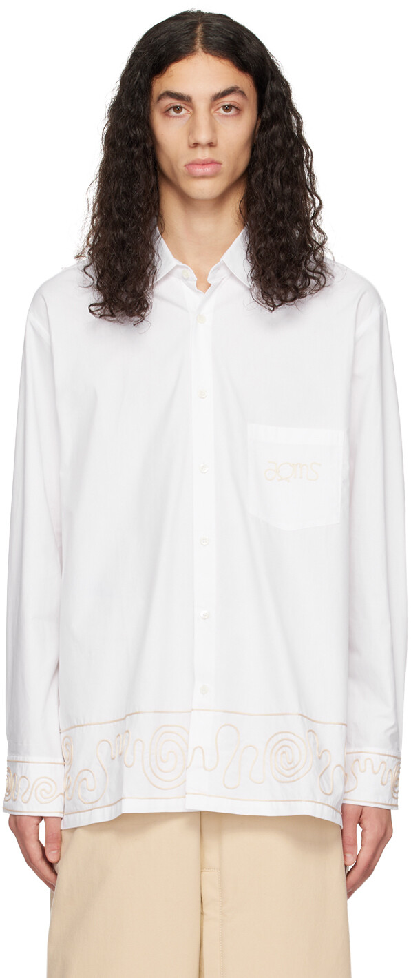 

Белая рубашка с вышивкой Jacquemus