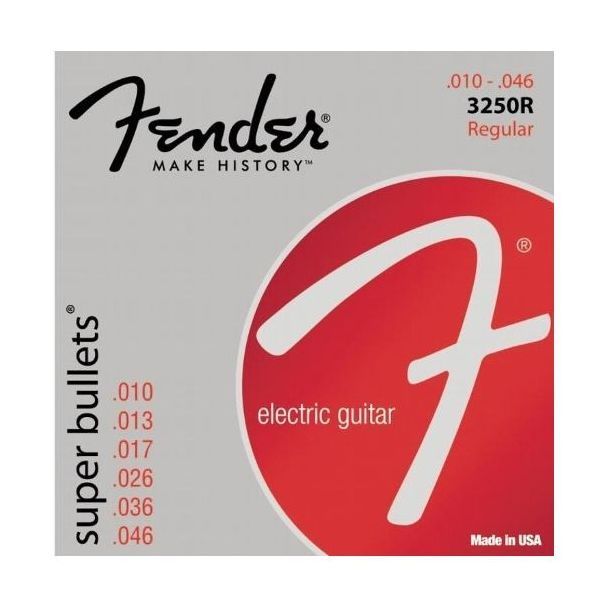 Струны Fender 3250R Super Bullets для электрогитары стандартный калибр 10-46