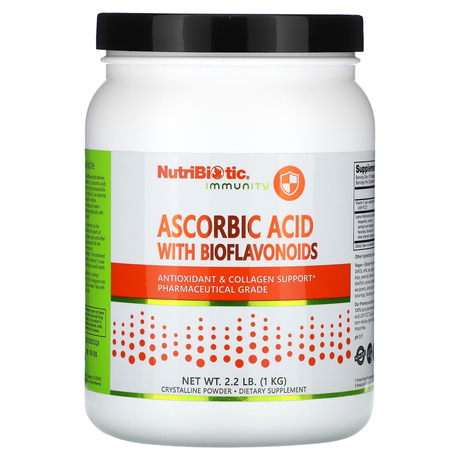 

Immunity, аскорбиновая кислота с биофлавоноидами, 1 кг (2,2 фунта), NutriBiotic