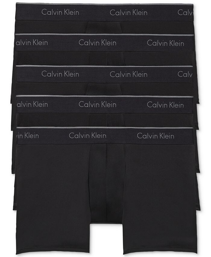 

Мужская 5-Пк. Микро-эластичное нижнее белье с низкой посадкой Calvin Klein, черный