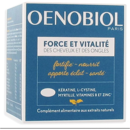 Средство для укрепления и жизненной силы волос и ногтей, 60 капсул, Oenobiol