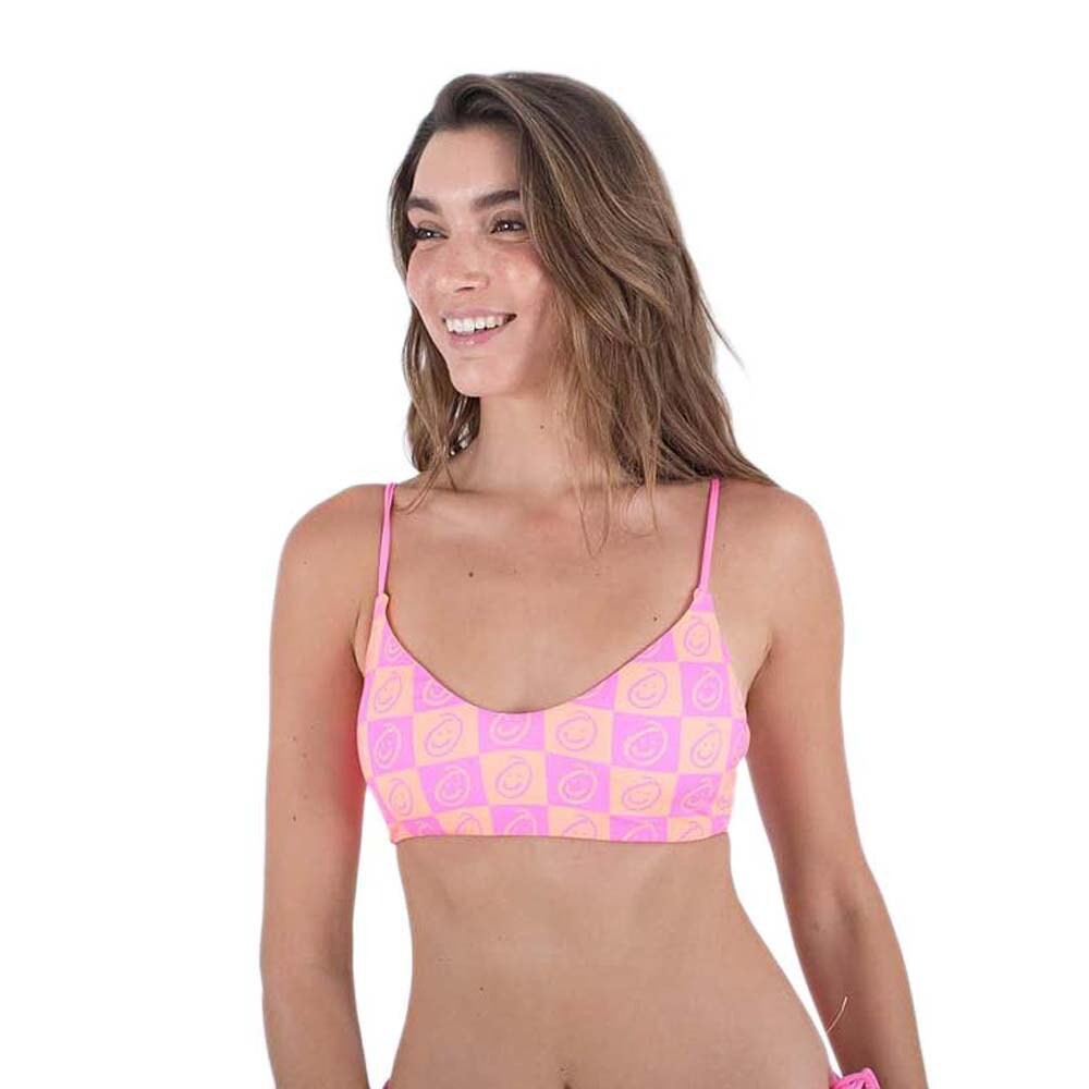 

Топ бикини Hurley Smiley Check Scoop Front, розовый