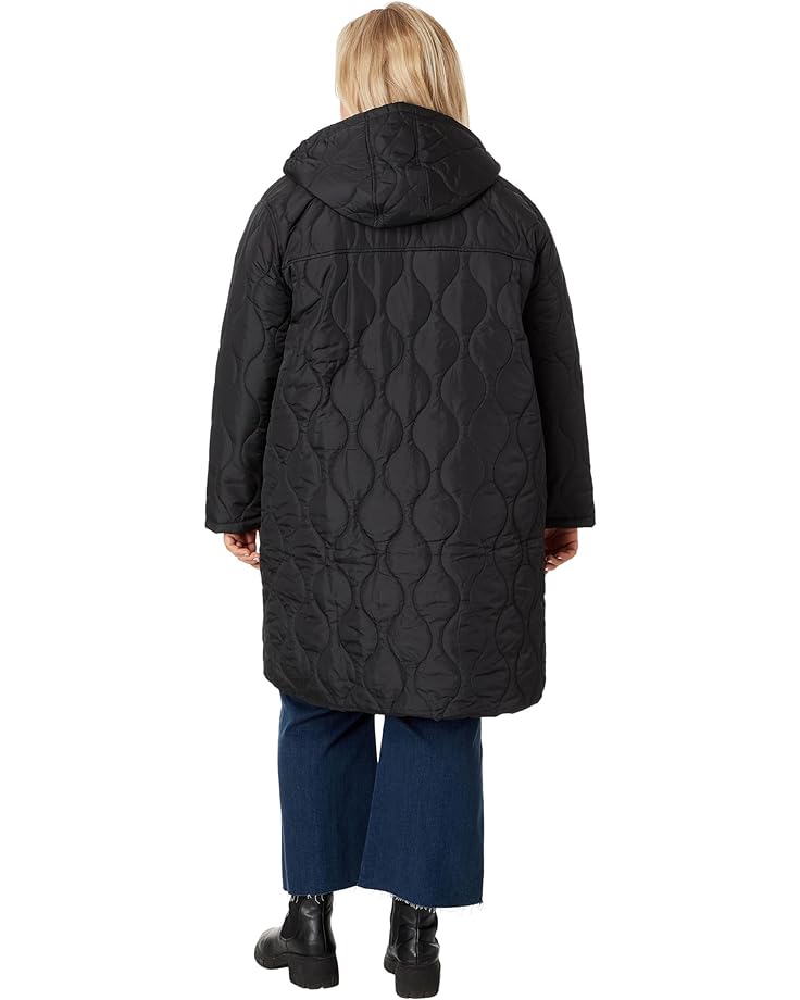 Куртка U.S. POLO ASSN. Plus Size Long Hooded Quilted Duster Jacket, черный