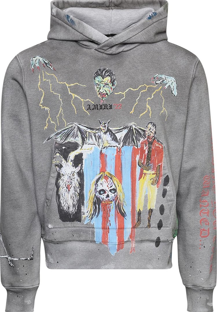 

Худи Amiri x Wes Lang Blood 38 Hoodie 'Heather Grey', серый