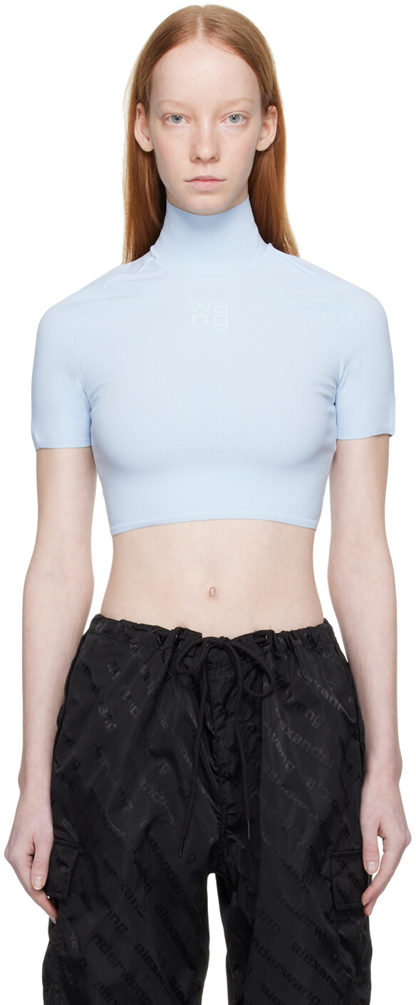 

Синяя облегающая футболка alexanderwang.t, Синий