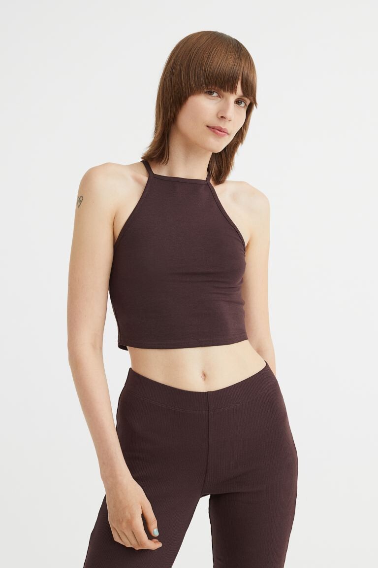 

Укороченный топ H&M, темно коричневый