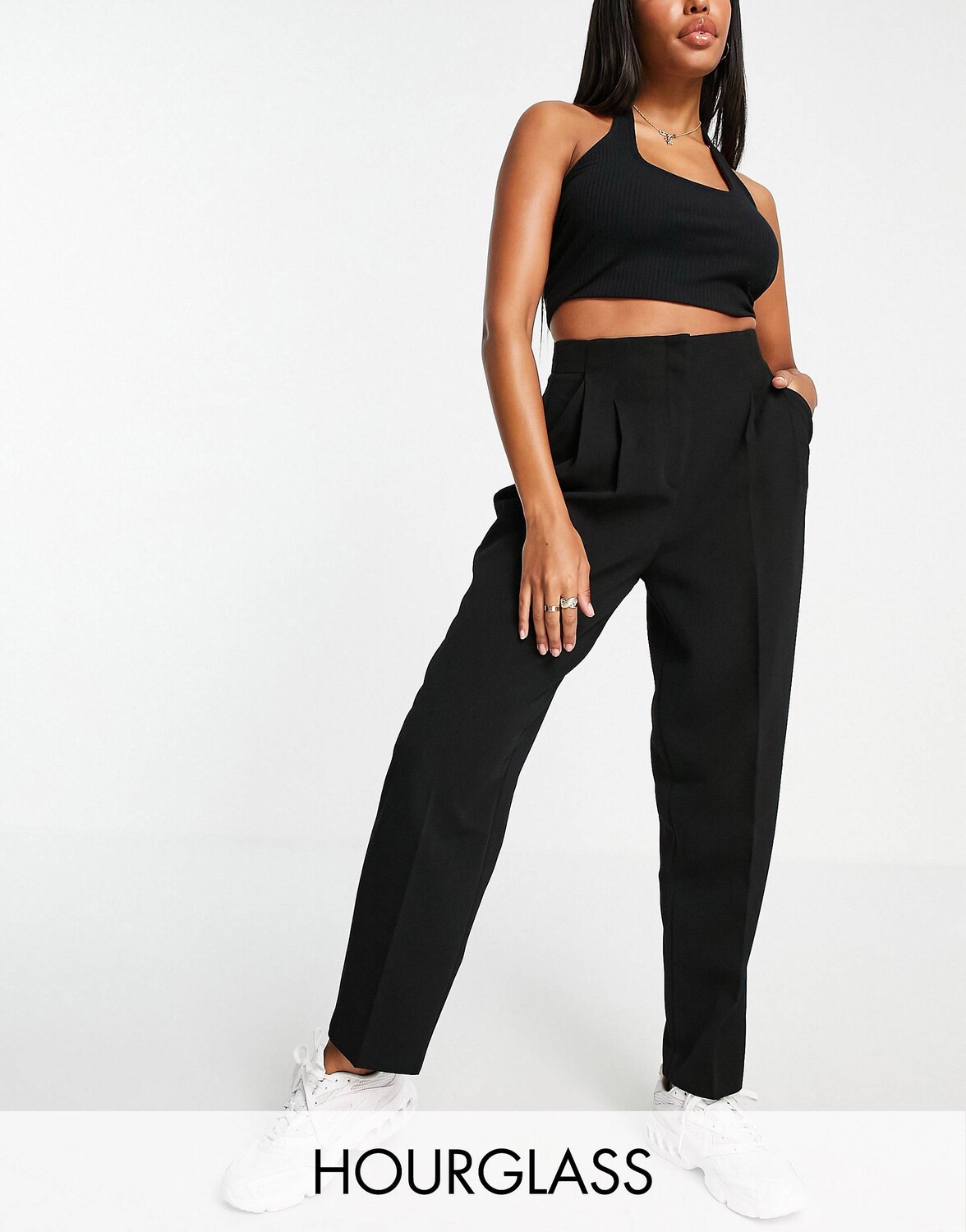 

Черные брюки для мам с напуском в виде песочных часов ASOS DESIGN, Черный