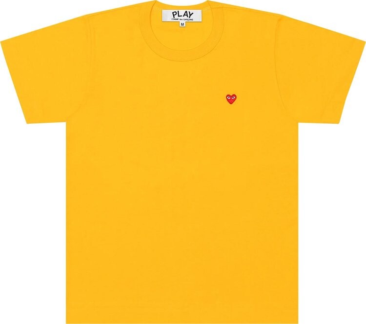

Футболка Comme des Garçons PLAY Small Red Heart T-Shirt Yellow, желтый