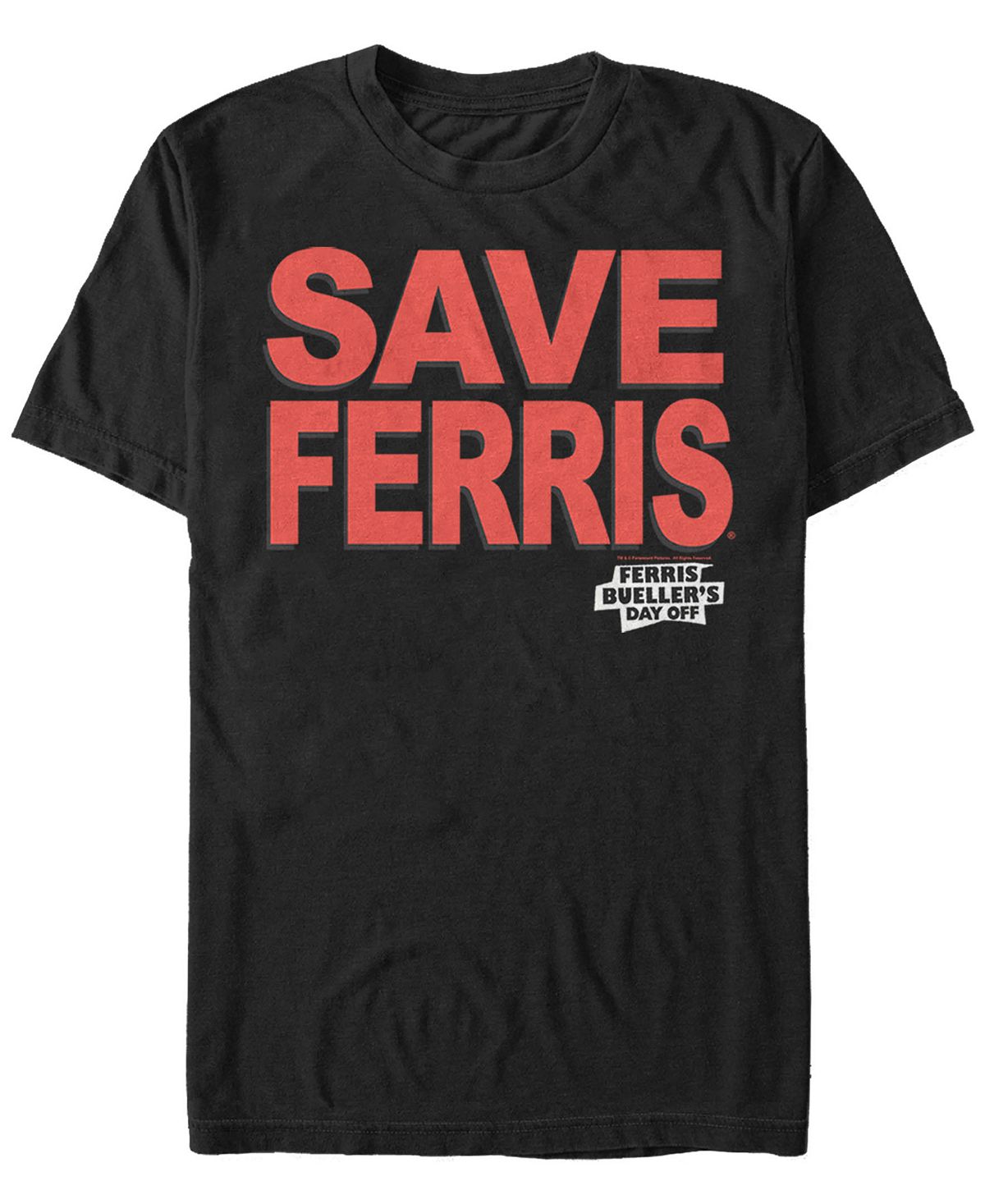Мужская футболка с коротким рукавом save ferris text Fifth Sun, черный