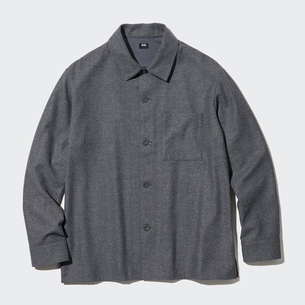 

Рубашка Uniqlo Brushed Twill, серый