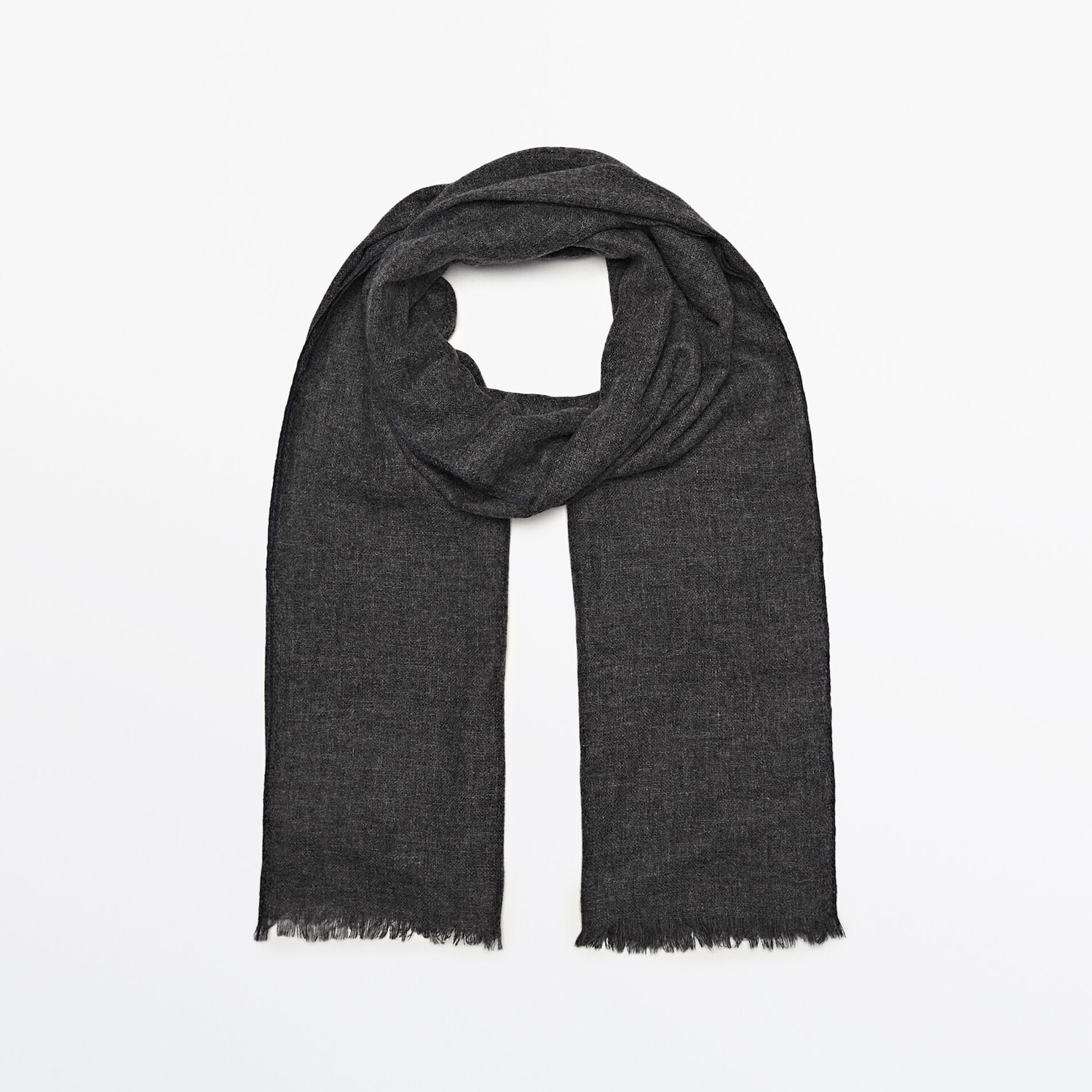 

Шарф Massimo Dutti Wool and Cashmere Blend, угольный