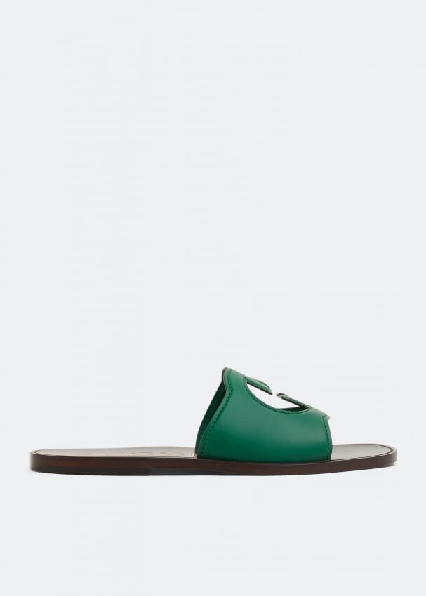 

Шлепанцы GUCCI Interlocking G slide sandals, зеленый