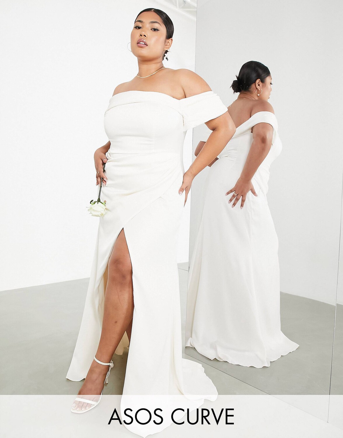 

Свадебное платье с драпировкой и драпировкой ASOS EDITION Curve Beatrice