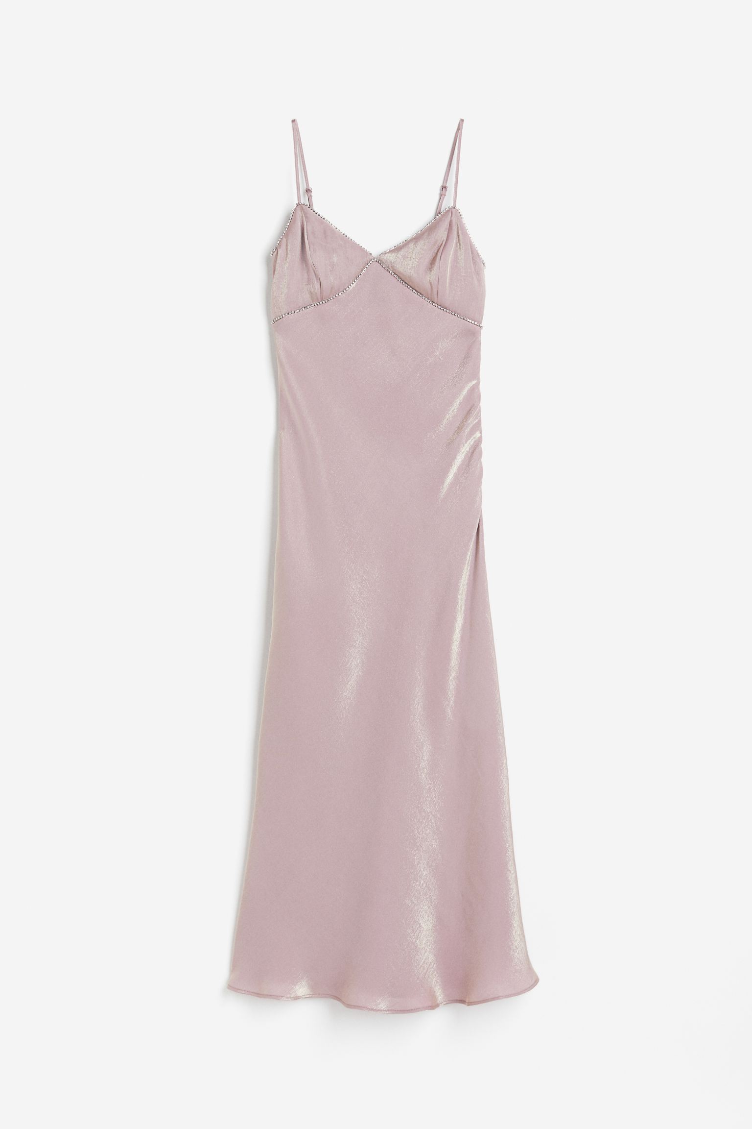 Платье H&M Rhinestone-embellished Satin, розовый