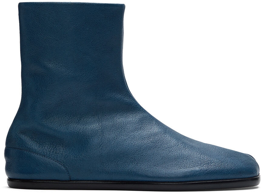 

Синие сапоги таби Maison Margiela