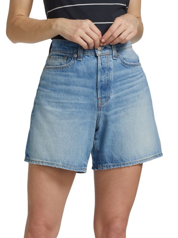 

Джинсовые Шорты Трапециевидной Формы Rag & Bone Maya с высокой посадкой, tulip blue