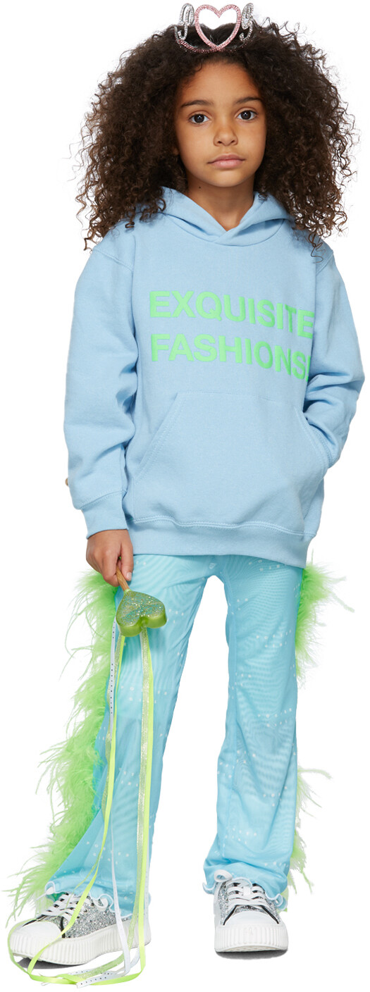 

SSENSE Exclusive Kids Blue «Изысканная мода!» Толстовка с капюшоном Poster Girl