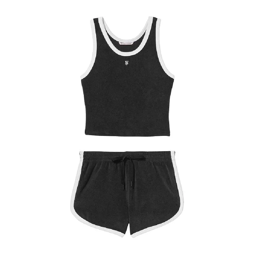 

Комплект шорты и майка Victoria's Secret Terry, черный