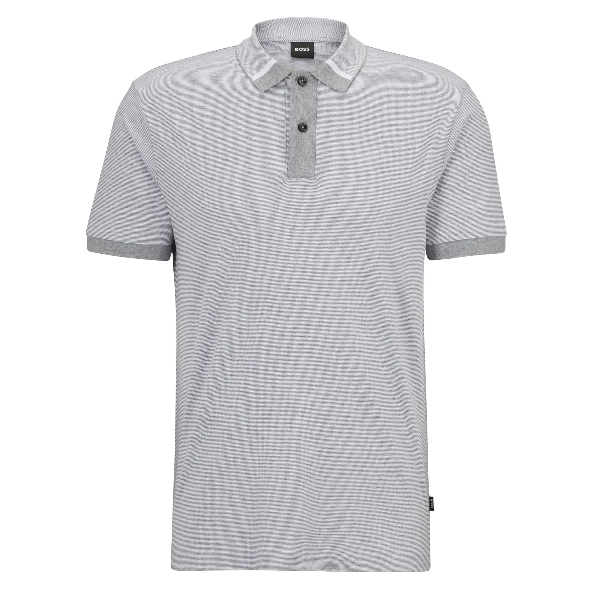 Рубашка-поло Boss Two-tone Micro Pattern, светло-серый