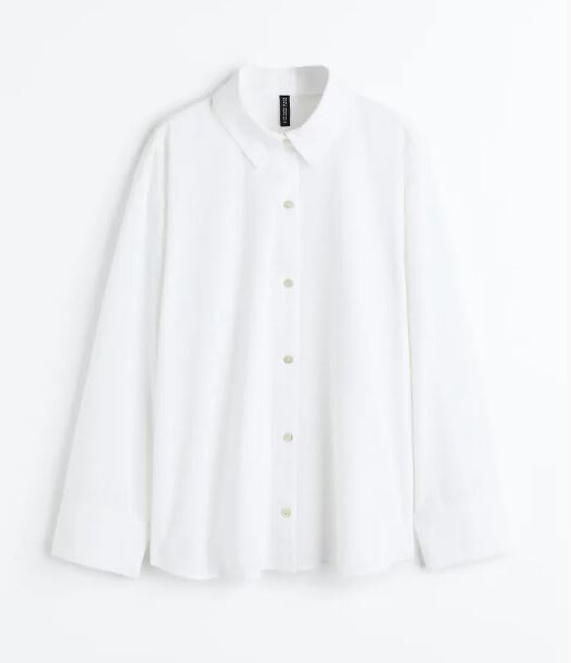 

Рубашка H&M Linen-blend Shirt, белый
