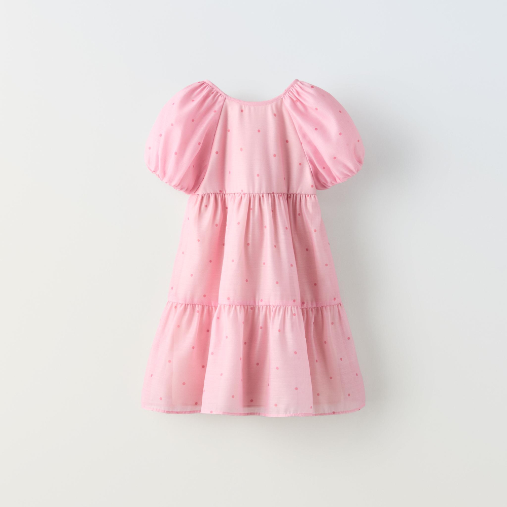Платье Zara Polka Dot, розовый летнее новое женское платье eoenkky свободная хлопковая рубашка большого размера с рукавами фонариками и круглым вырезом оптовая продажа