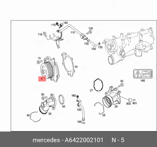 Помпа, водяной насос MERCEDES-BENZ A6422002101 помпа водяной насос mercedes benz a2762001301