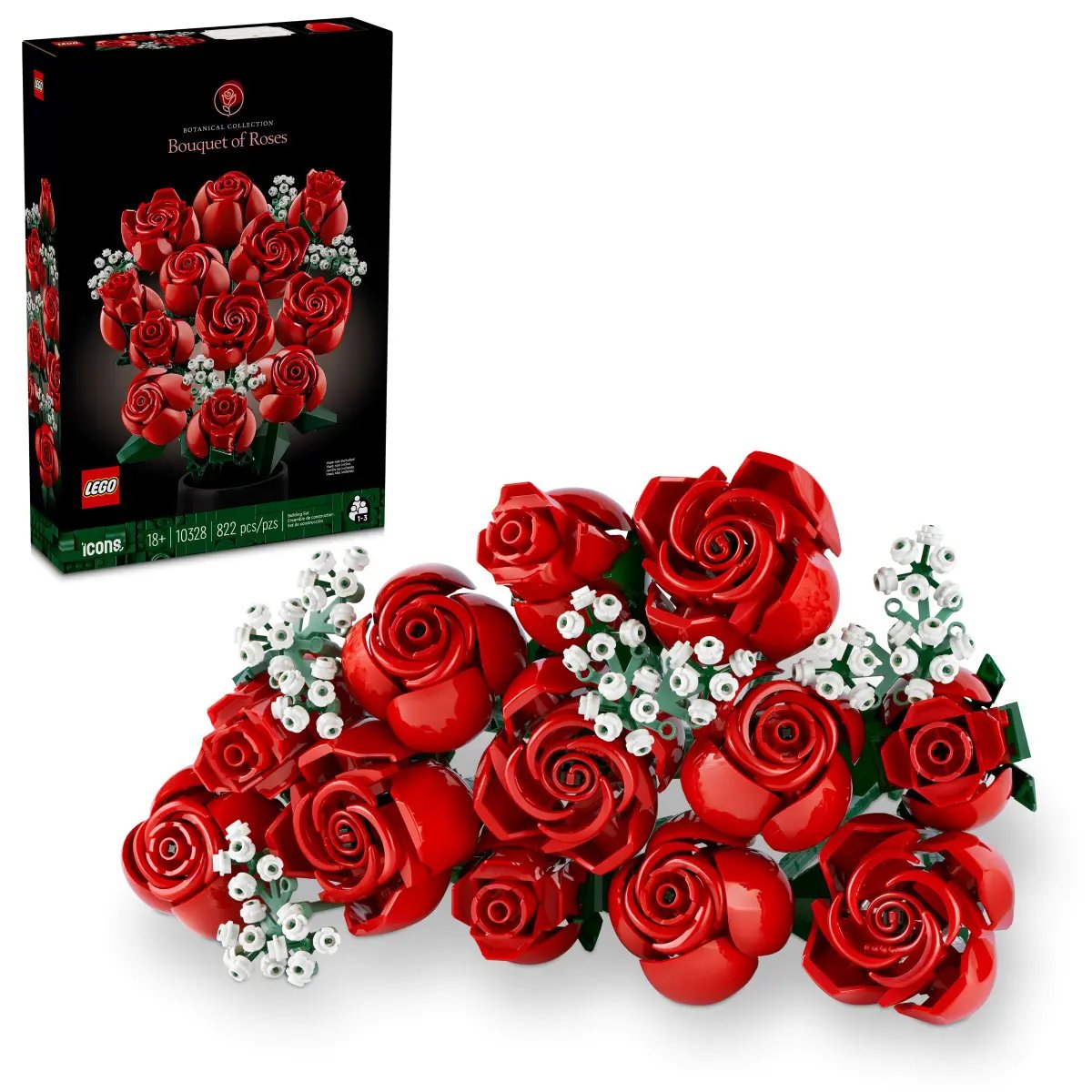 цена Конструктор Lego Icons Bouquet of Roses 10328, 822 деталей