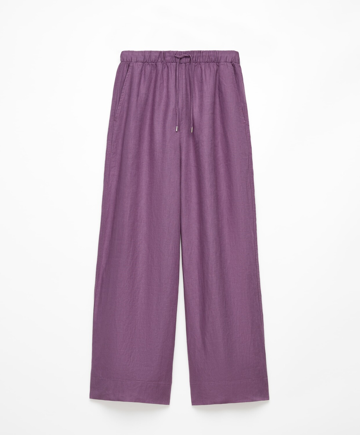 

Брюки Oysho 100% Linen Wide Straight-leg, фиолетовый