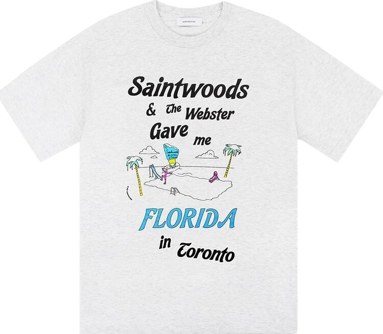 

Футболка Saintwoods x The Webster Florida In Toronto T-Shirt 'Ash Grey', серый
