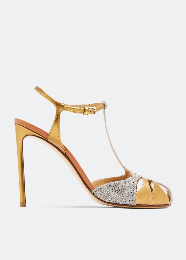 

Сандалии FRANCESCO RUSSO Two-tone crystal embellished sandals, золотой
