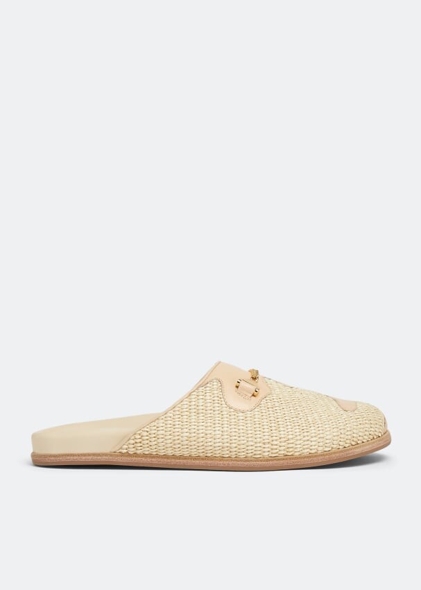 

Слиперы HYUSTO Quincy raffia slippers, бежевый