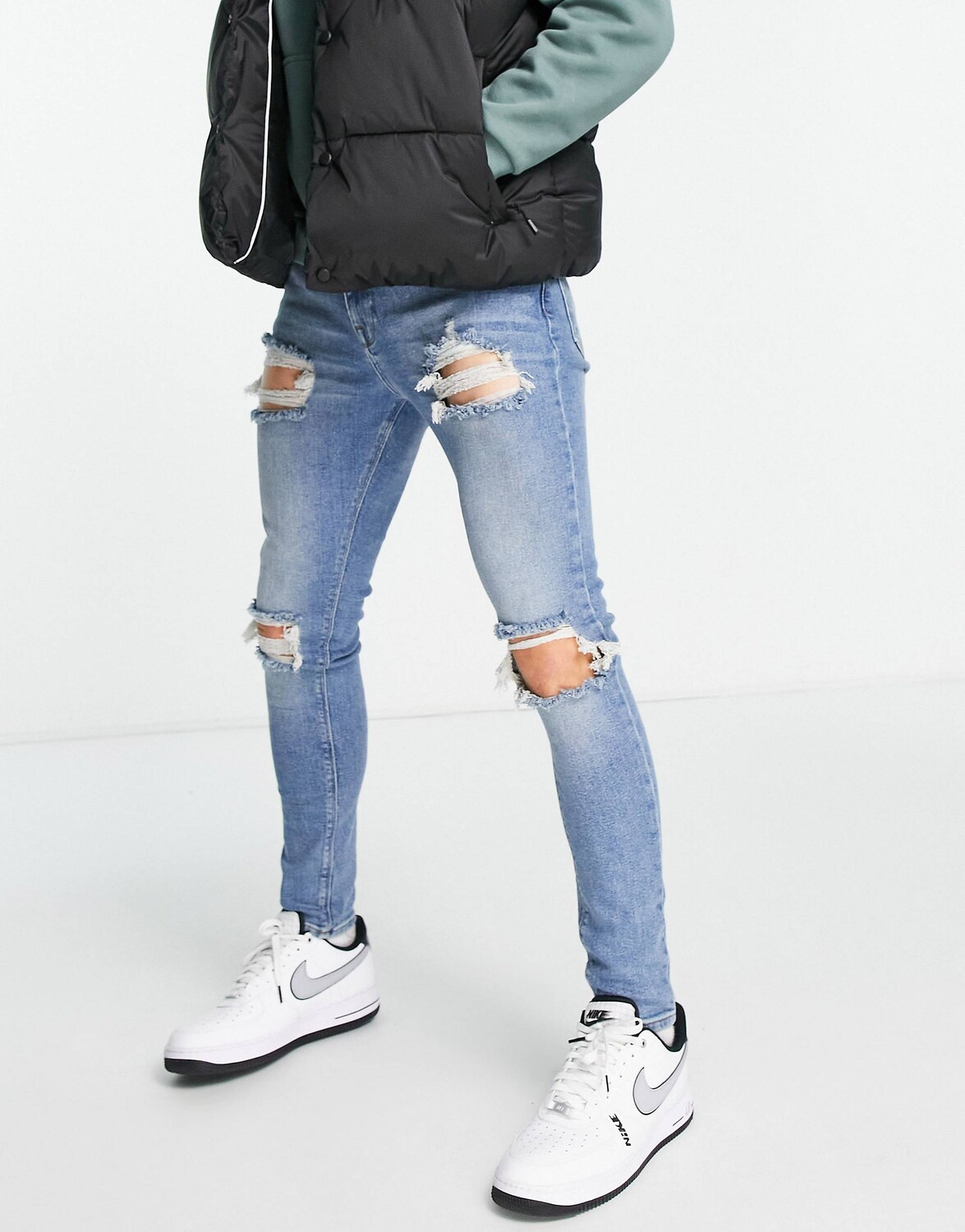 

Джинсы ASOS DESIGN Power Stretch с прорезами