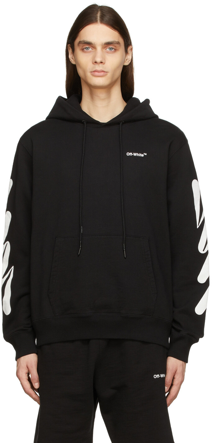 

Черная толстовка с капюшоном Wave Diag Off-White