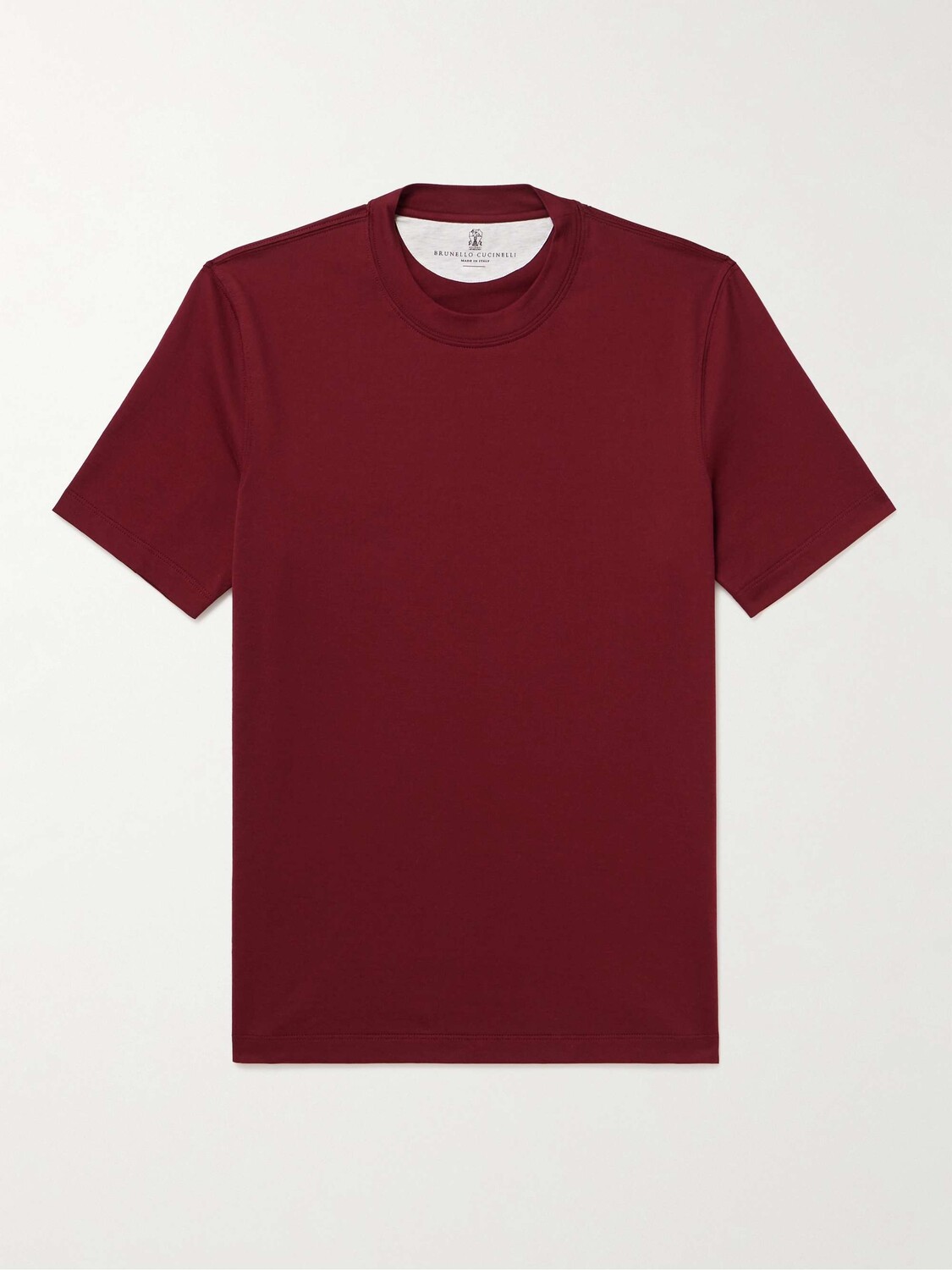 

Футболка из хлопкового джерси BRUNELLO CUCINELLI, бордовый