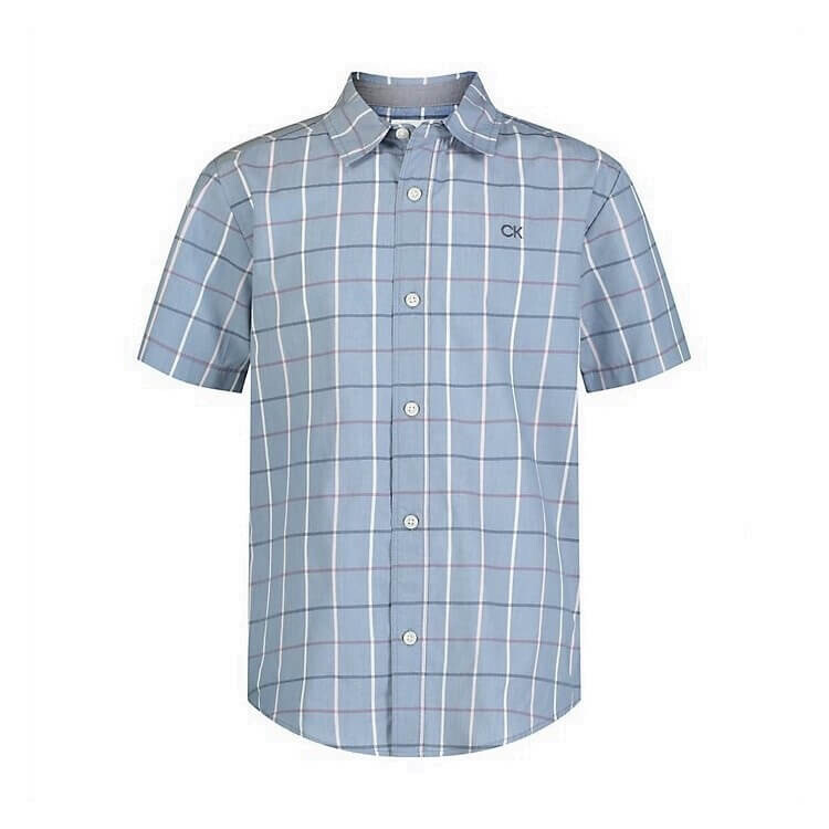 

Рубашка на пуговицах для мальчиков Calvin Klein Chambray Grid, синий