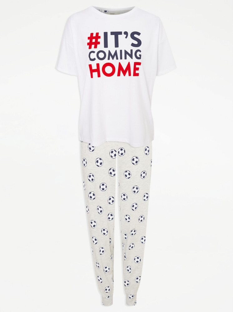 

Футбольная пижама Matching England со слоганом для взрослых George.