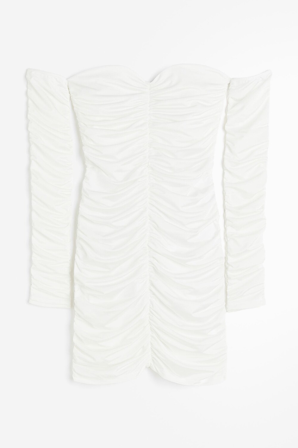 

Платье H&M Gathered Off-the-shoulder, кремовый