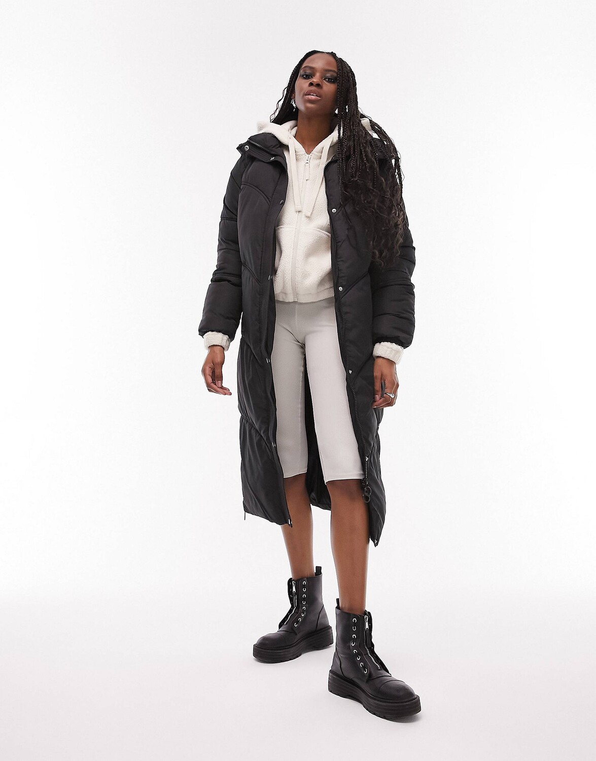 

Черный удлиненный пуховик Topshop Tall