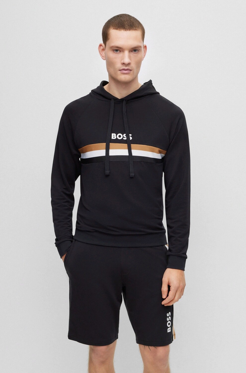 

Толстовка Hugo Boss Regular-fit With Signature Stripe And Logo, черный