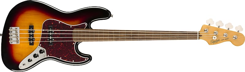 Classic Vibe '60s Jazz Bass Безладовый, накладка на гриф Laurel, 3 цвета Sunburst Squier Vibe '60s Jazz Bass Fretless Bass Guitars 0374531500 - фото