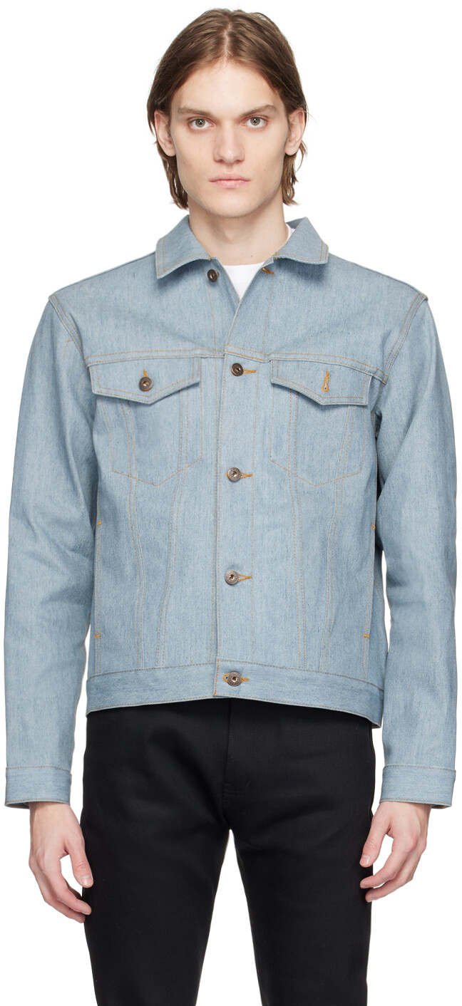 

Синяя джинсовая куртка на пуговицах Naked & Famous Denim, Синий