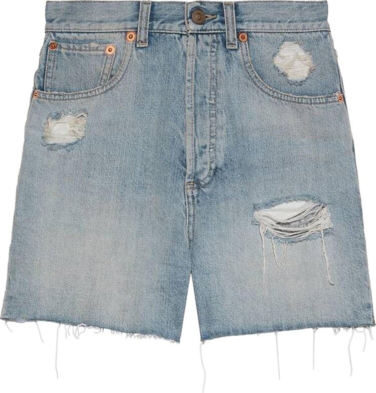 

Шорты Gucci Eco Washed Organic Denim Shorts Light Blue, синий
