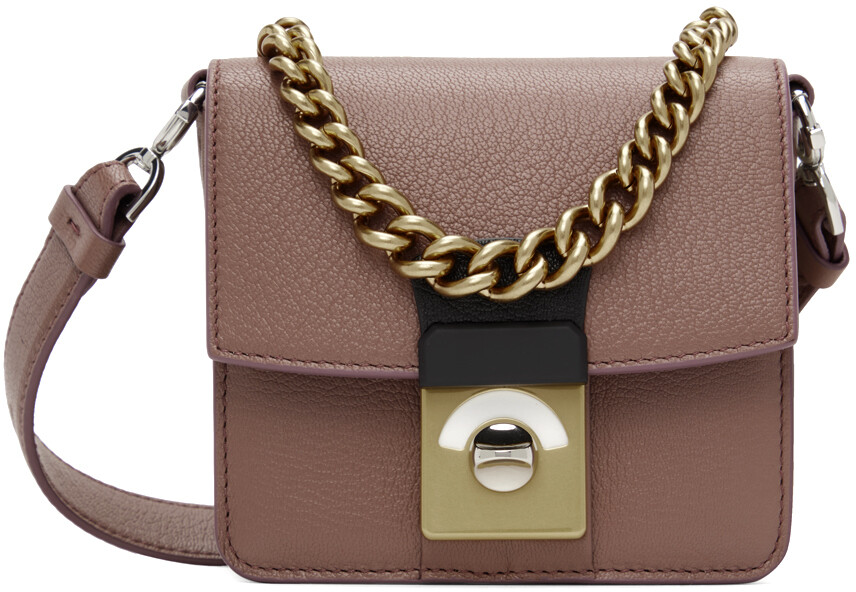 

Пурпурно-бежевая квадратная сумка New Lock Maison Margiela
