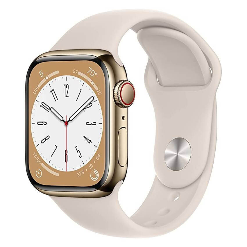 

Умные часы Apple Watch Series 8 (GPS+ Cellular), 41 мм, Gold/Starlight, Золотой