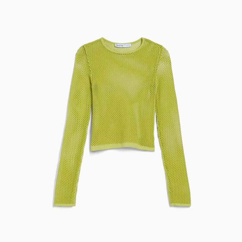 

Футболка Bershka Seamless Mesh, лайм
