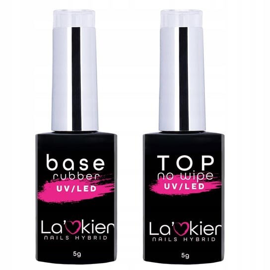 

Мини-набор лаков для гибридов Rubber Base + Top No Wipe, La'kier