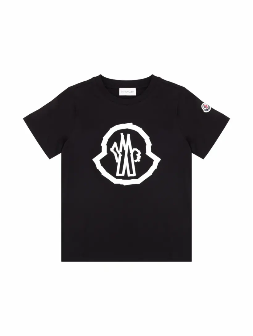 Хлопковая футболка с логотипом Moncler, черный