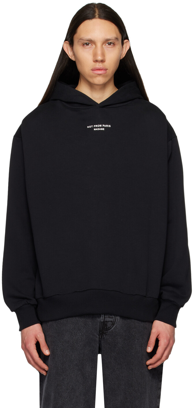 

Черный худи Le Hoodie с надписью Drole De Monsieur