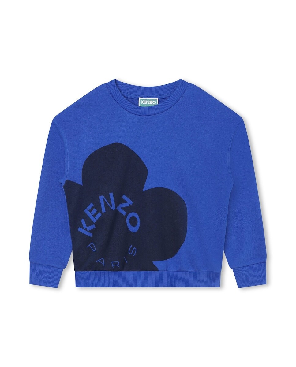 

Синяя толстовка для мальчика с круглым вырезом Kenzo, индиго