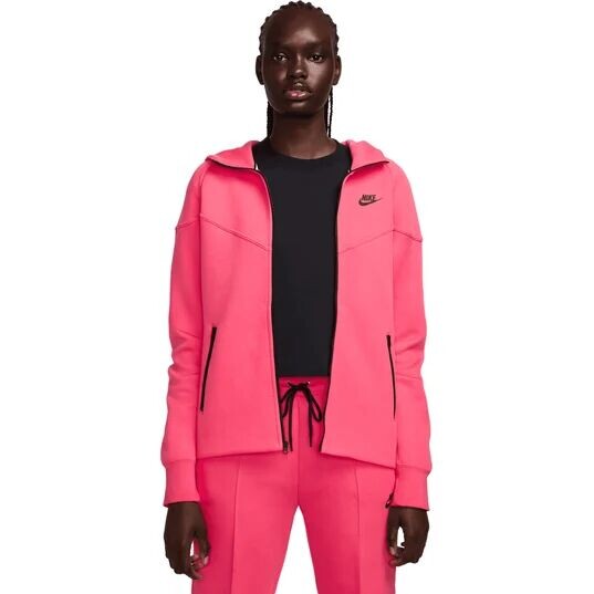 

Женская толстовка с капюшоном Nike Tech, цвет Aster Pink/Black